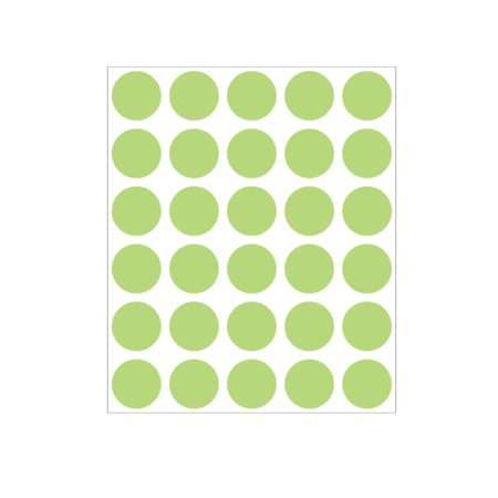 NEVS 3/4" Color Coding Dots Lime - Sheet Form DOT-34M Lime